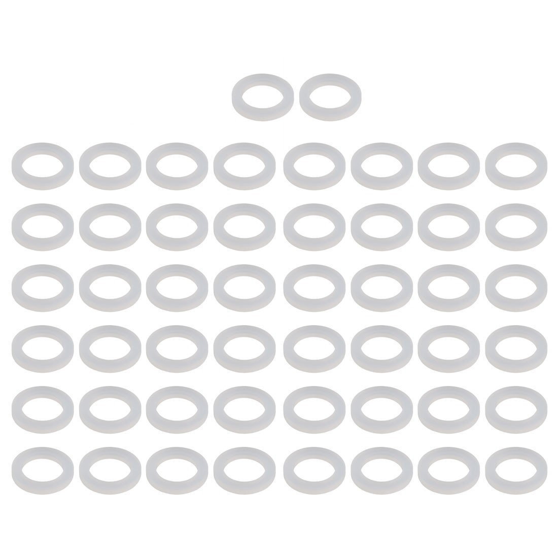 50pcs Silicone Flat Washers 24mm OD 16mm ID 3mm Thick Sealing Gasket White
