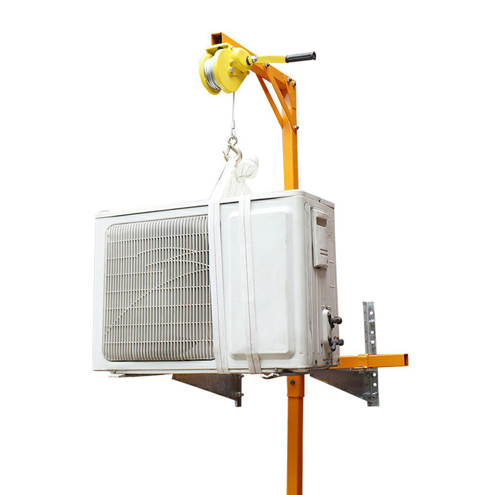 A/C AC Air Conditioner External Unit Lifting Tool Set w/ Hanger Pulley 10m Ropes