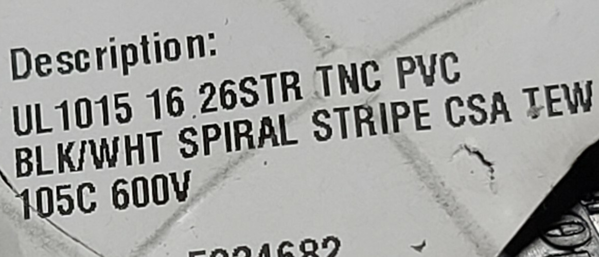 Southwire/Copperfield #16awg TnCu Boat Cable Hook-Up Wire 1015 Black/White/100ft