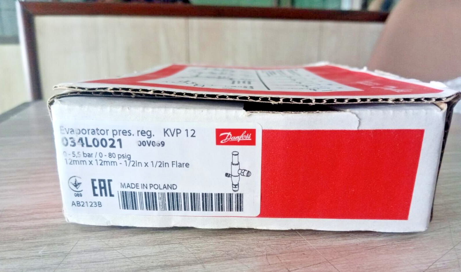 1PC- Danfoss 034L0021 Evaporator pressure regulator, KVP 12, 1/2 in- NEW