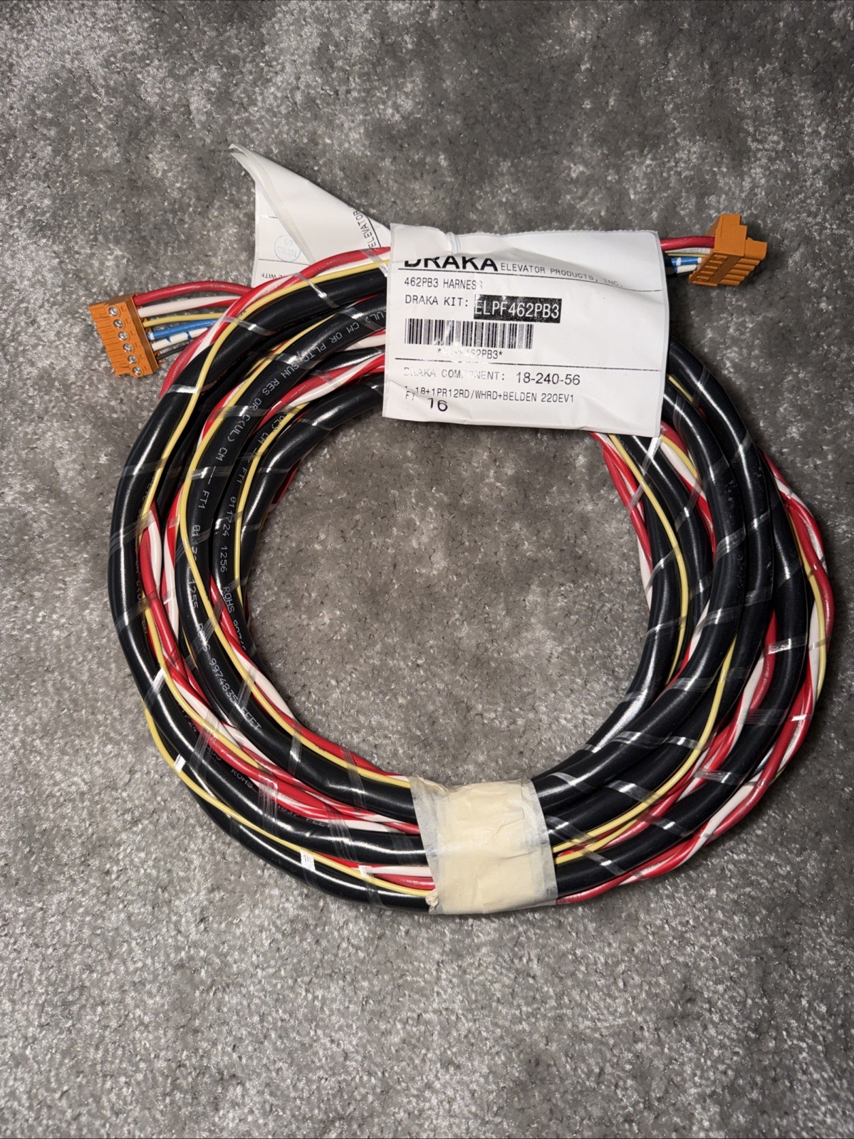 Draka Elevator Products 462PB3 Harness Kit ELPF462PB3 – 16FT – New