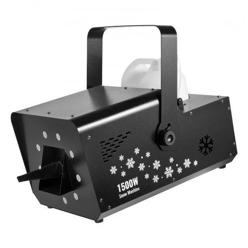 1500W Snow Machine with RGB DMX512 Signal Control, 9 LED Lights, Wireless Remote