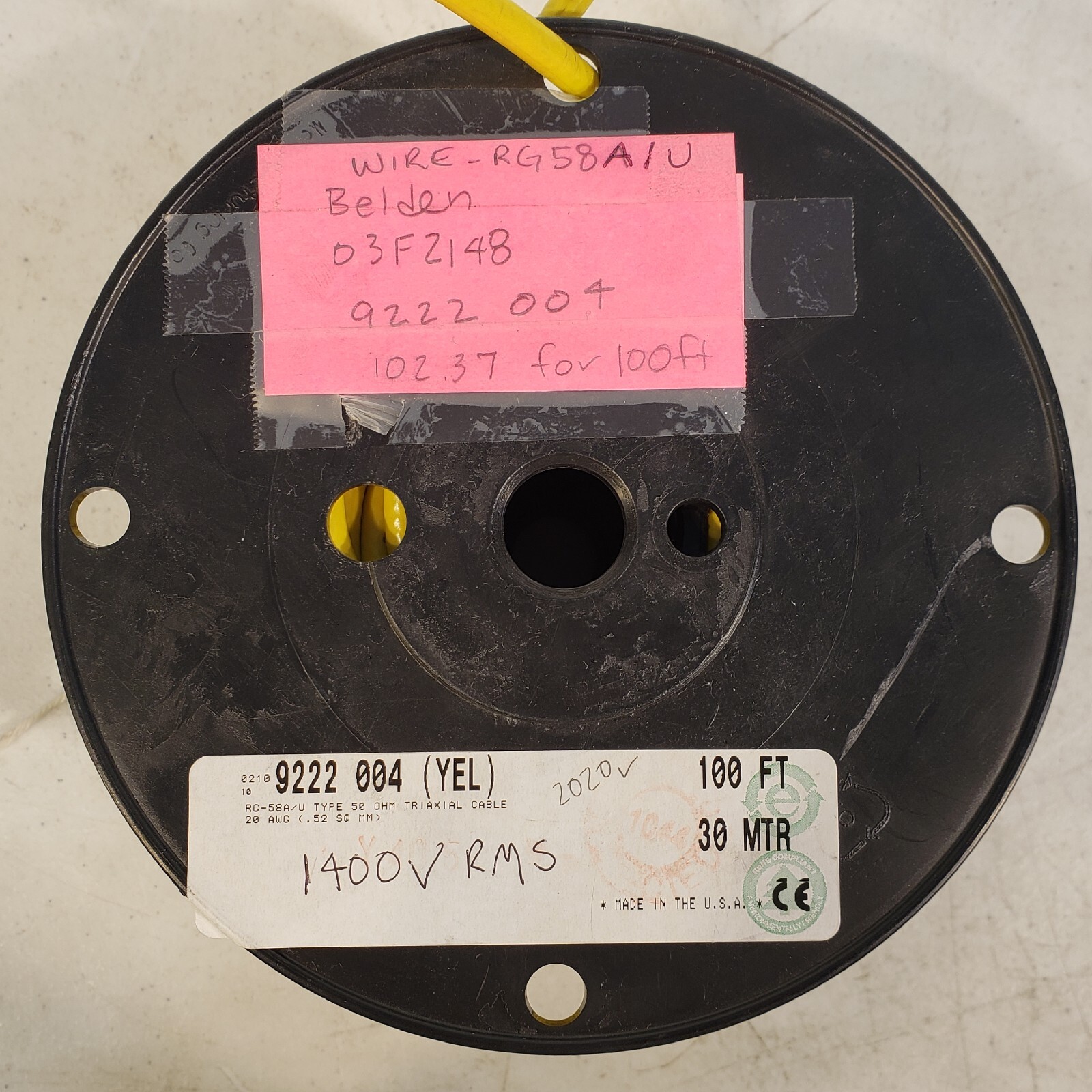 Belden 03F2148 50 Ohm Triaxial Cable RG58A/U 9222 004100 – Price Per Foot