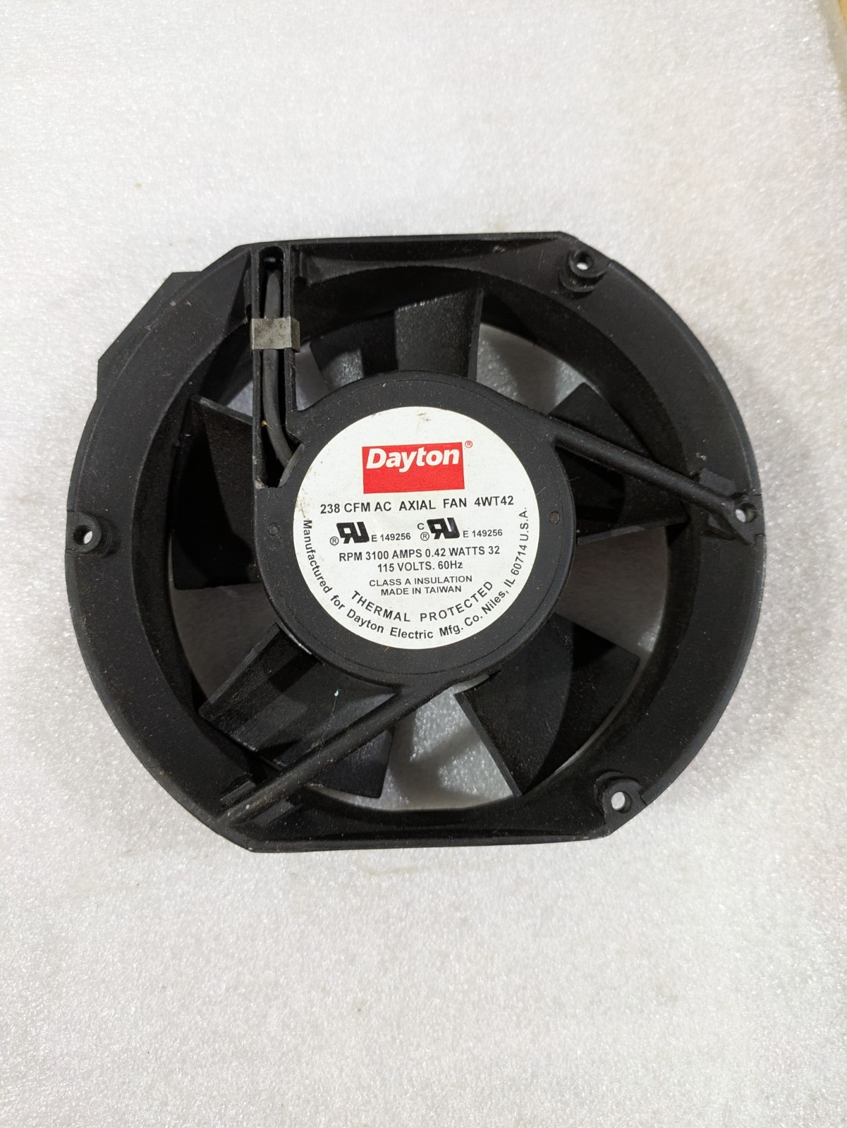 Dayton 4WT42 AC Axial Fan 238 CFM 115V 60Hz 3100 RPM Thermal Protected Cooling