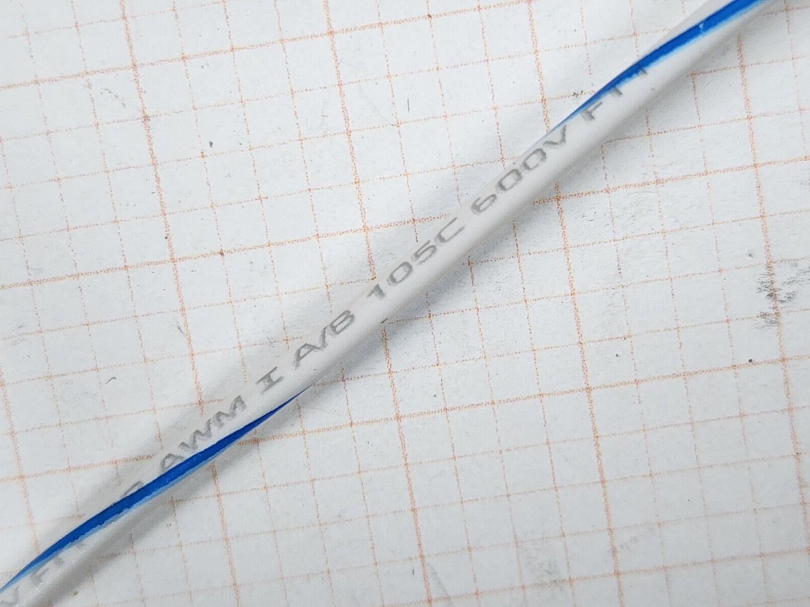 Southwire #18awg Stranded Bare Copper UL-1015 Lead Wire White w/ Blue /100ft
