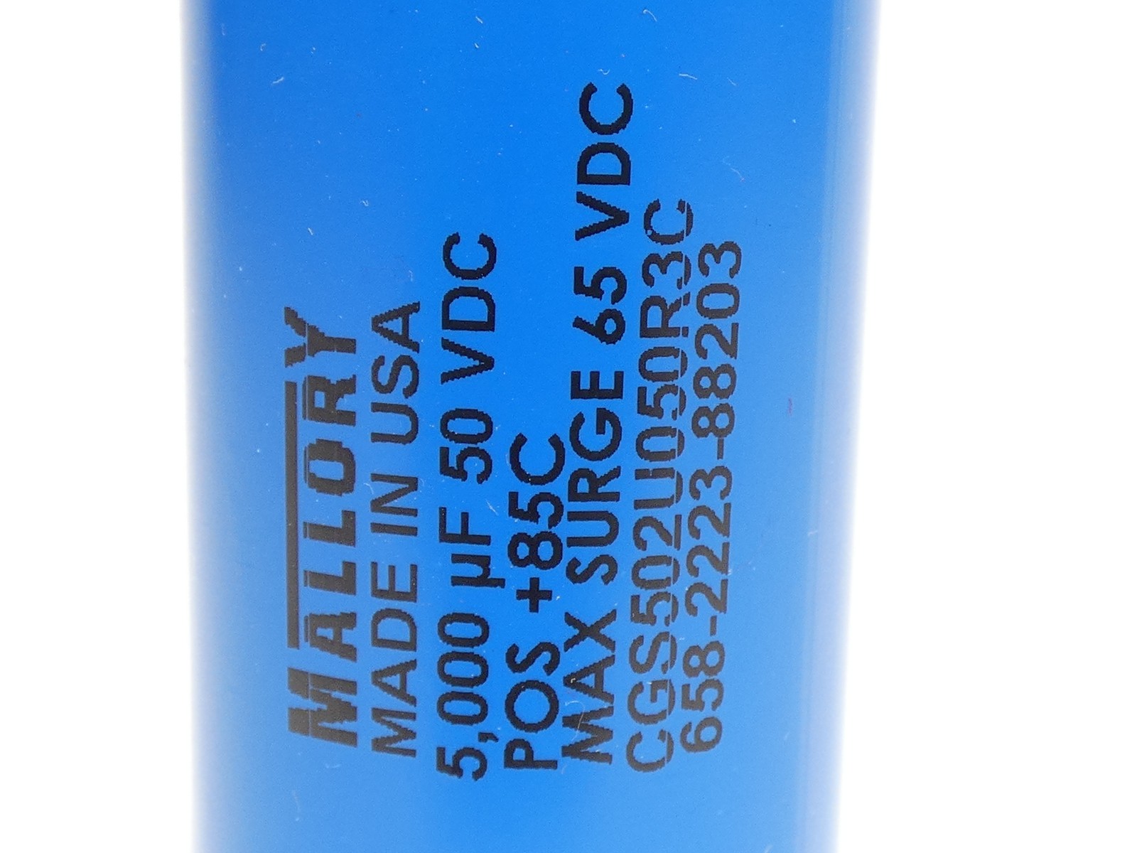 Mallory CGS502U050R3C Capacitor 5000 µF 50VDC – NEW Surplus!