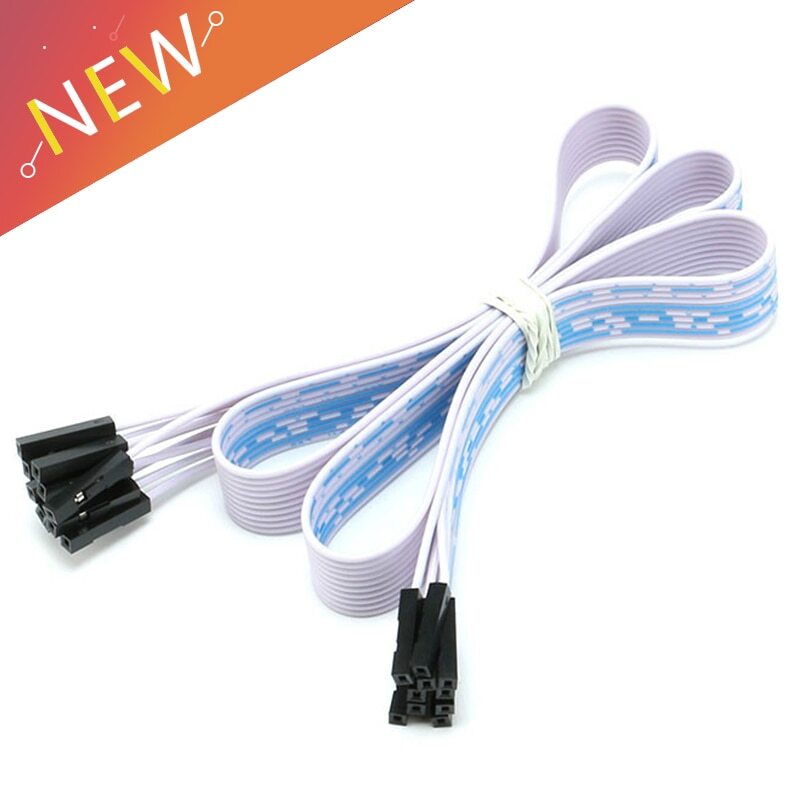 Blue+white Flat Ribbon FPC Cable 10P Double Head With 1P Plastic Shell Kits 60CM