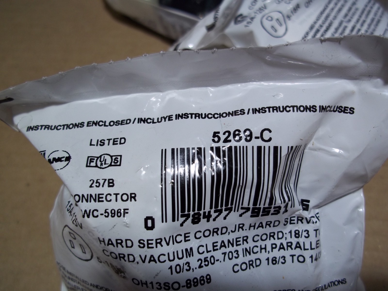 NEW Leviton 5269-C Lot of 6 257B Connector WC-596F 15 AMP 125V