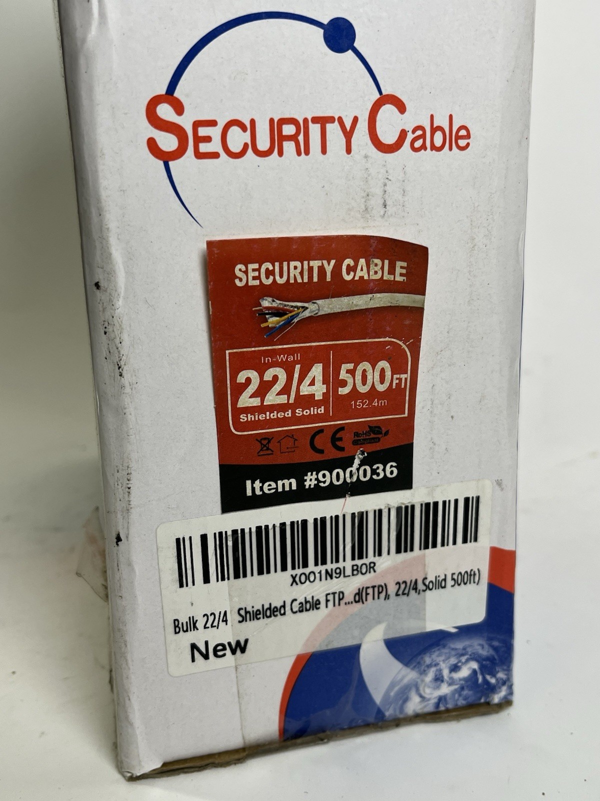 Shielded Solid Security Cable 22/4 Gauge 500ft Partial Roll X001N9LBOR in Box