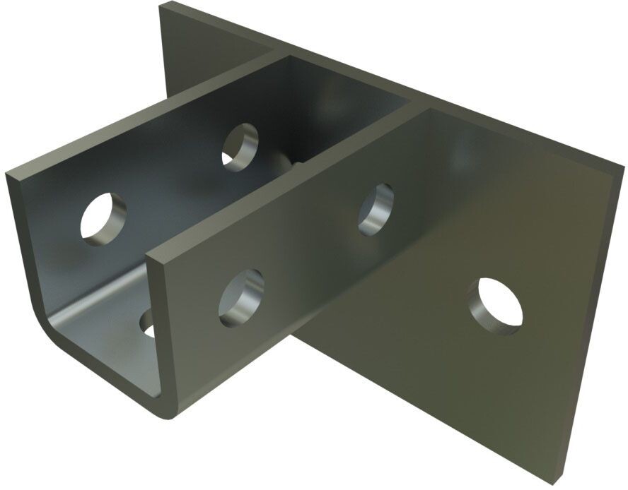 Power-Strut PS-3025-FL-EG, Steel, U-Post, Rectangular Channel Post Base, 1pc