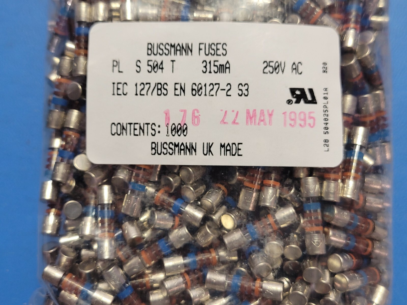 Fuse Time Delay Slow Blow, 5x20mm Glass, S504 Series, 315mA