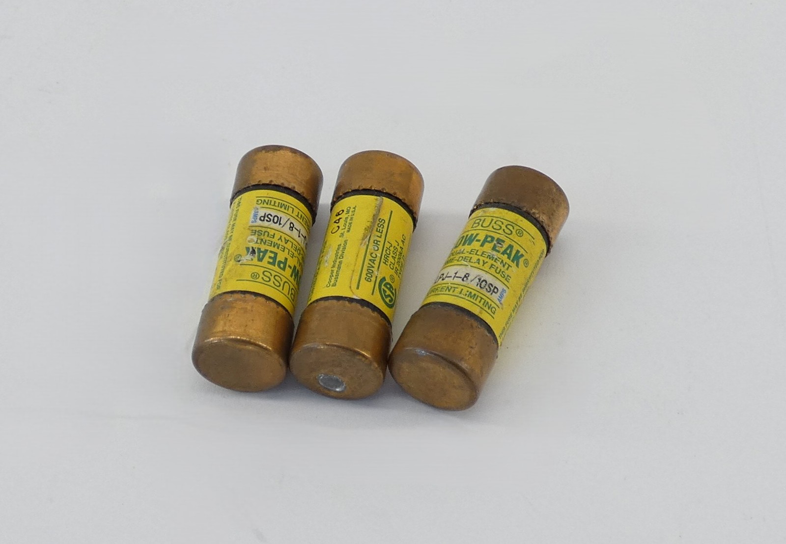 *Lot of 3* Cooper Bussmann LPJ-1-8/10SP Dual Element Time Delay Fuse 8/10A 60…