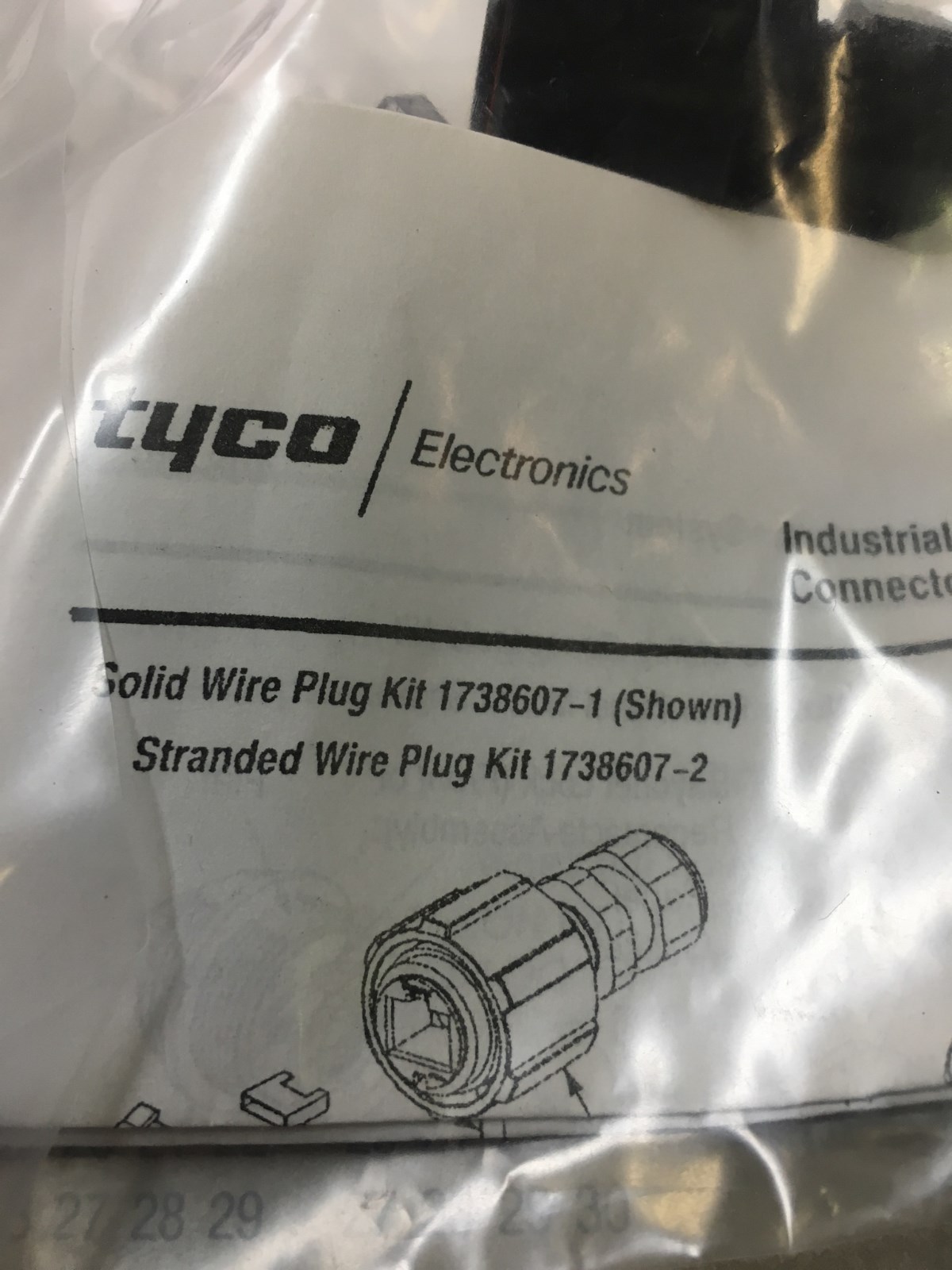 TYCO ELECTRONICS IND CIRCULAR ETHERNET KIT# 1738607-1 SOLID WIRE PLUG KIT