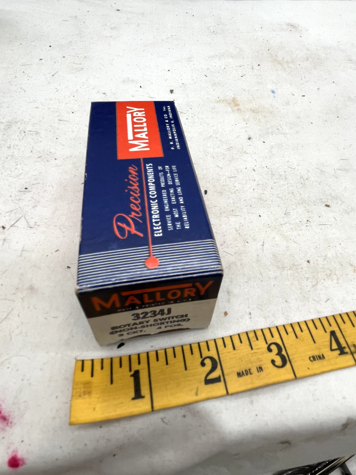 vintage mallory 3234j rotary switch non-shorting 3 circut 4 pos. deadstock lot