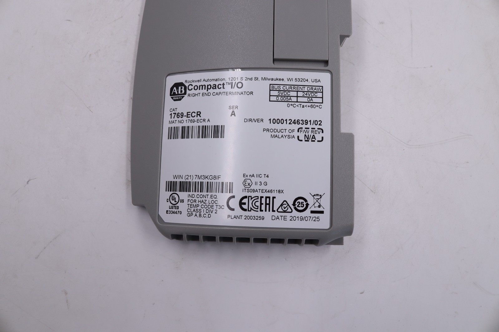 Allen-Bradley 1769-ECR PRODUCT OF MALAYSIA
