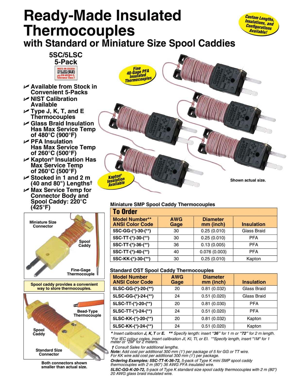 Omega Engineering 5SRTC-KK-K-30-36 K-Type Thermocouple Air Beaded 32~500°F 3FT