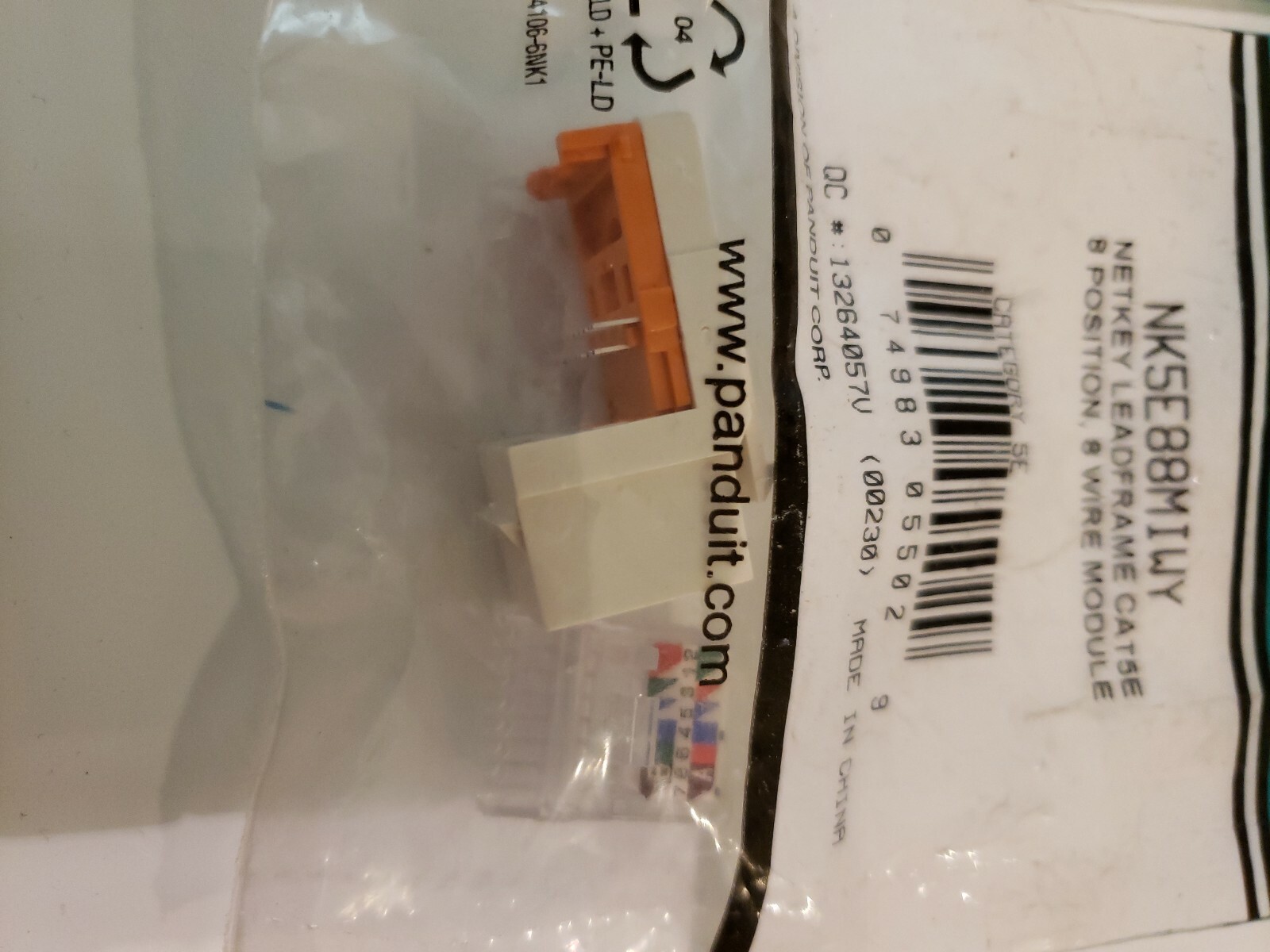 New Panduit NK5E88MIWY Netkey Leadframe Cat 5E