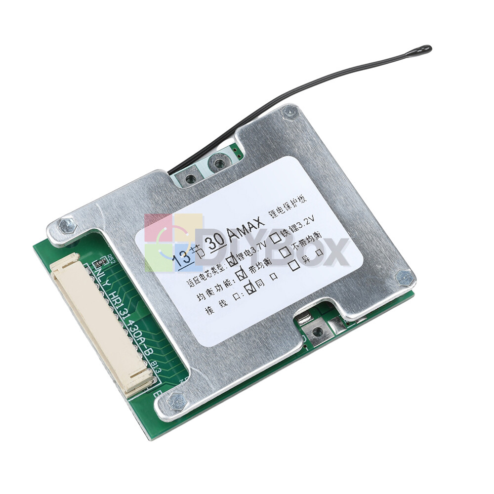 13S 48V 30A 18650 Li-ion Battery Protection Board BMS with Balance for E-Bike