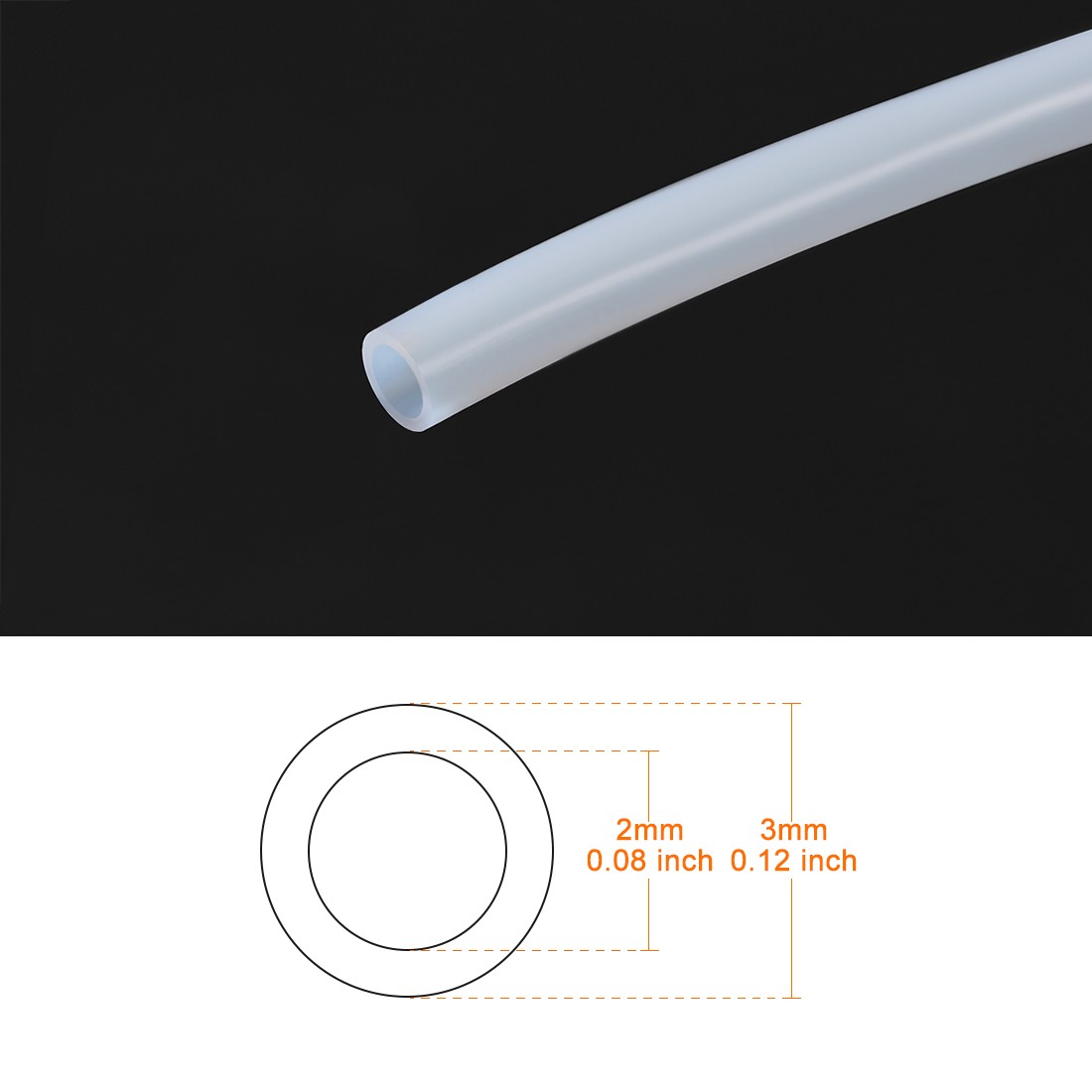 2mm ID 3mm OD PTFE Tubing Tube Pipe 1 Meter 3.3ft Lengh For 3D Printer RepRap