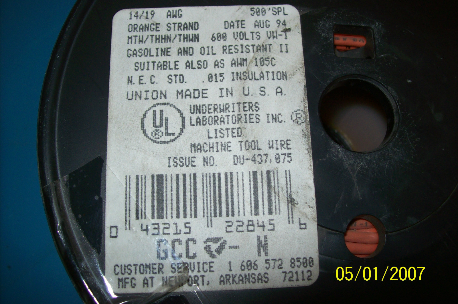 GCC 14/19 AWG MTW/THHN/THWN 600 VOTLS GASOLINE & OIL RESISTANT II 400′