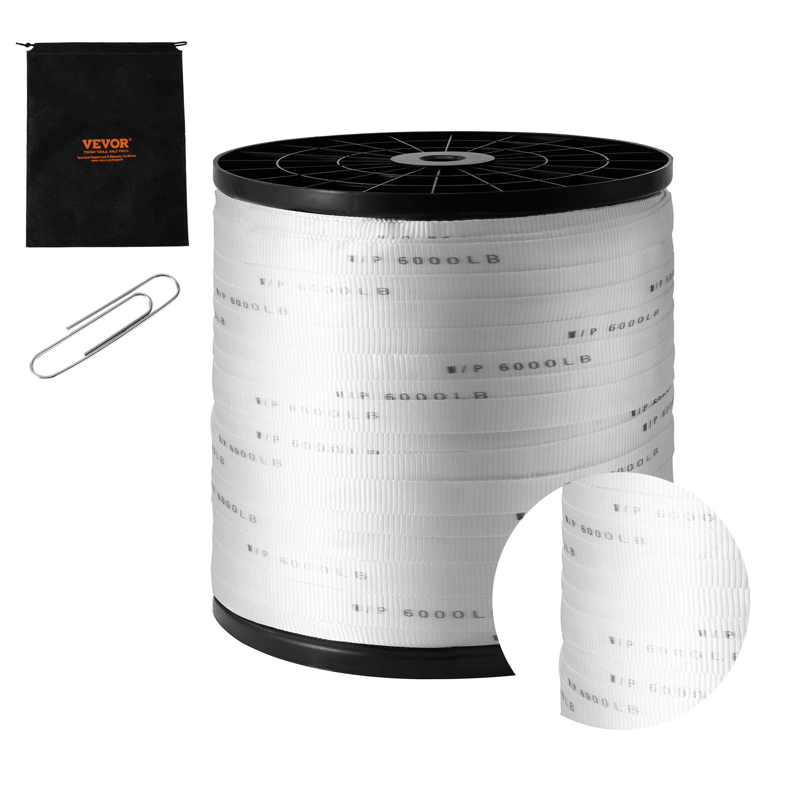 VEVOR Polyester Pulling Tape Mule Tape 1″ x 2103′ 6000 lbf Tensile Capacity
