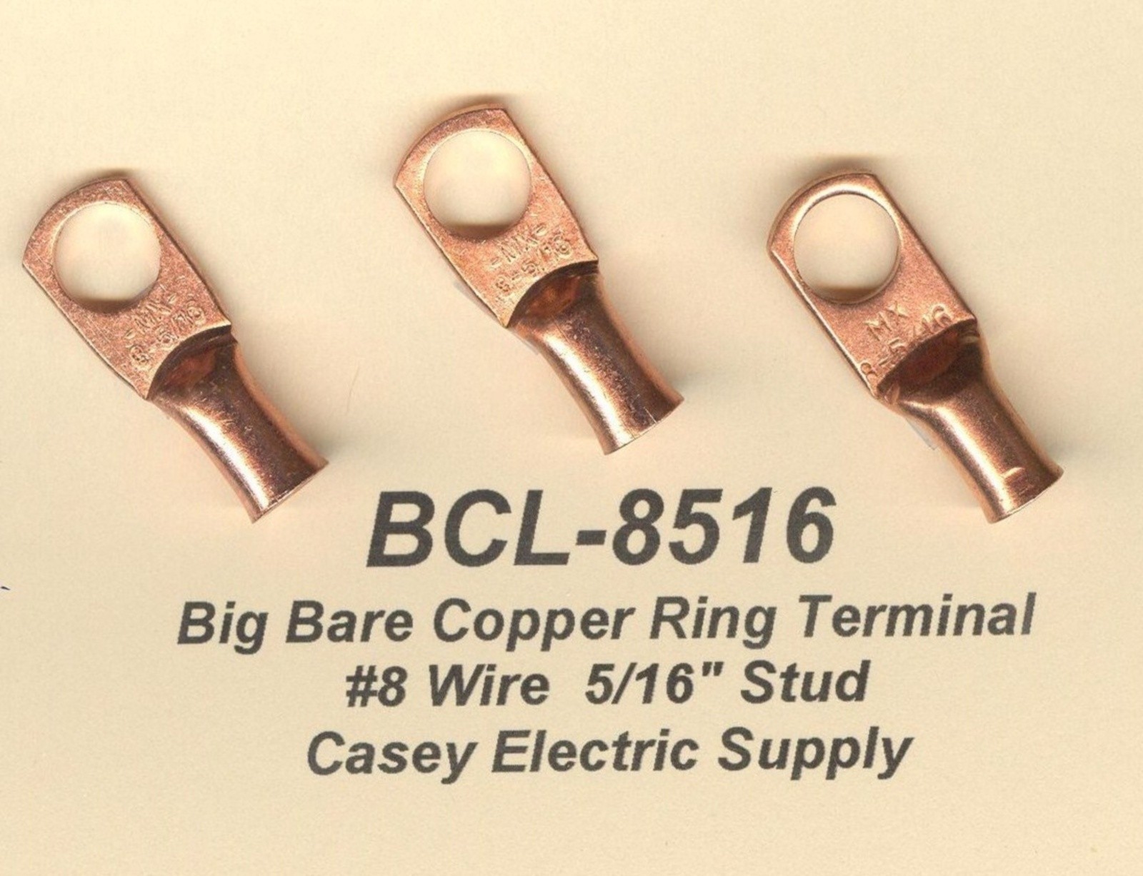 100 Pc Big Bare Battery Ring Terminal Connector KIT #1- #8 Wire 5/16″ Stud MOLEX