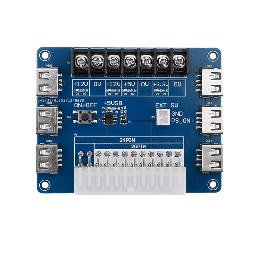 ATX Power Supply Breakout Board USB Charging Desktop Chassis Power Adapter Board
