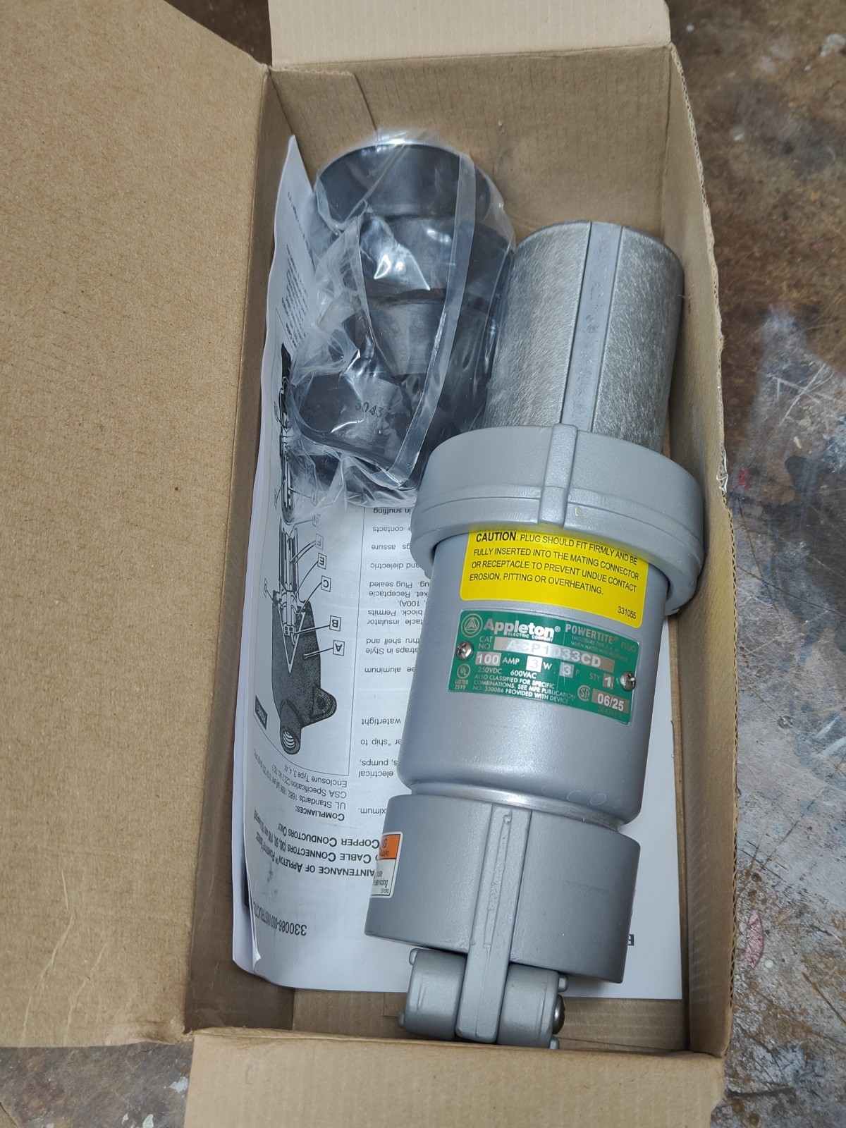 Appleton – ACP1033CD – 100A 3-Pole 600Vac/250Vdc New In Box