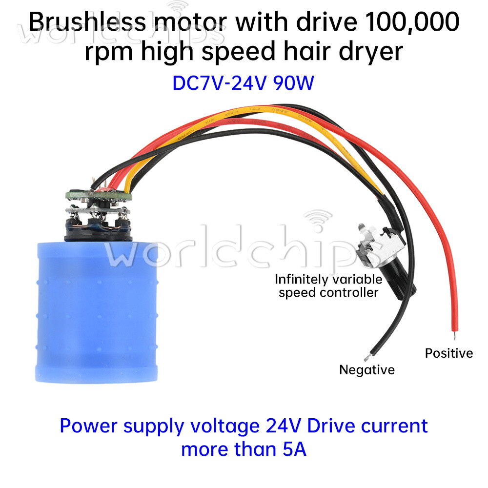 DC9V12V24V 100000RPM BLDC 3-Phase Ultra High Speed Brushless Motor W/ Driver Fan