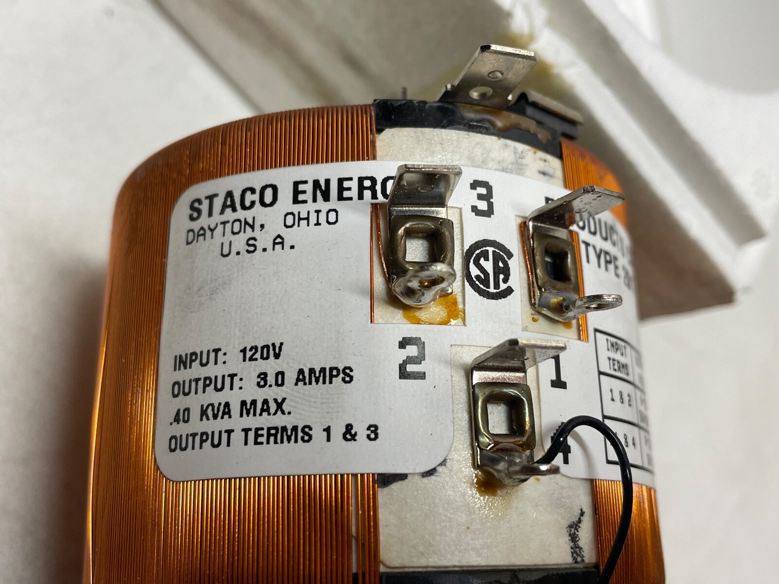 Staco 291 Variable Transformer 3A In: 120V Out: 0-120/132V