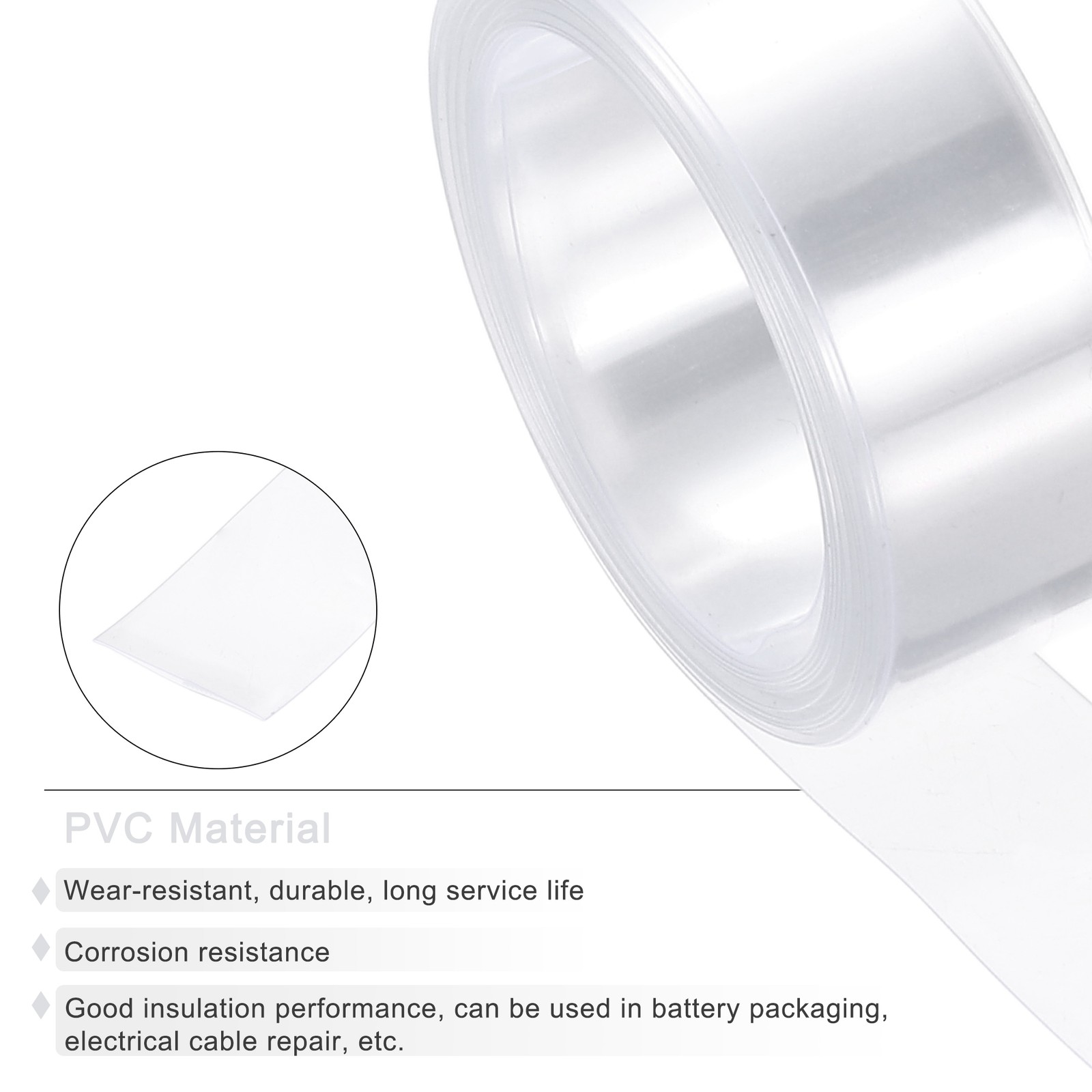 Battery Wrap Heat Shrink Tubing 11mm Dia 17mm Flat 8 Feet, Clear