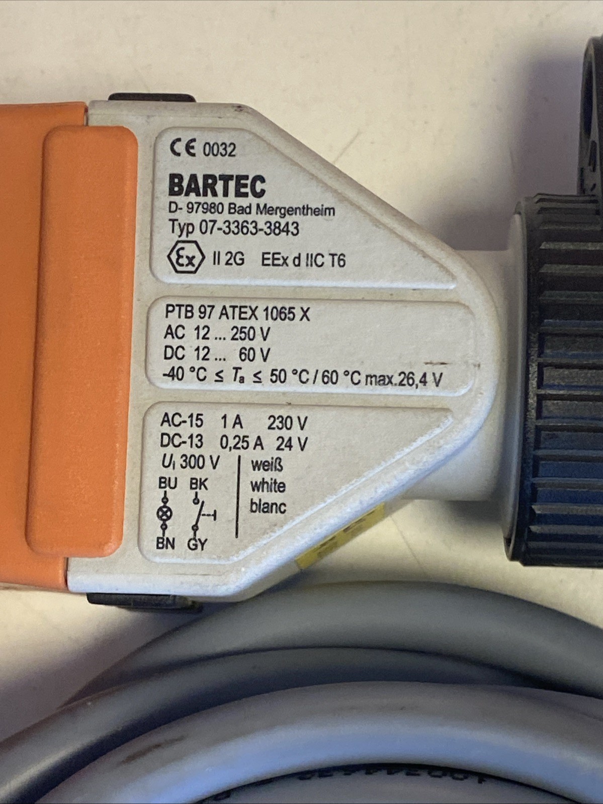 Bartec 07-3363-3843 Illuminated Switch Blue 1Ö ComEx – Ex-Protected – NEW/Other