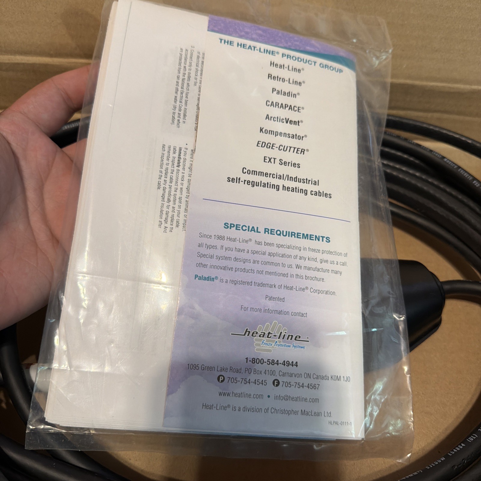 NEW Heat-line PLDI-020 Paladin 20ft Heating Cable Protection System