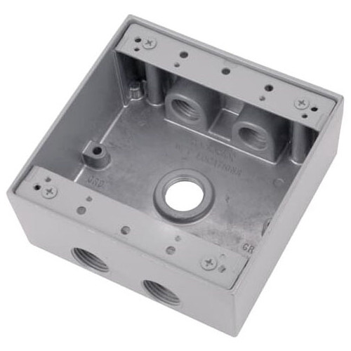 Red Dot 2IH52, 3/4″ Hub, Aluminum, 2-Gang, Weatherproof Device Box, 1pc