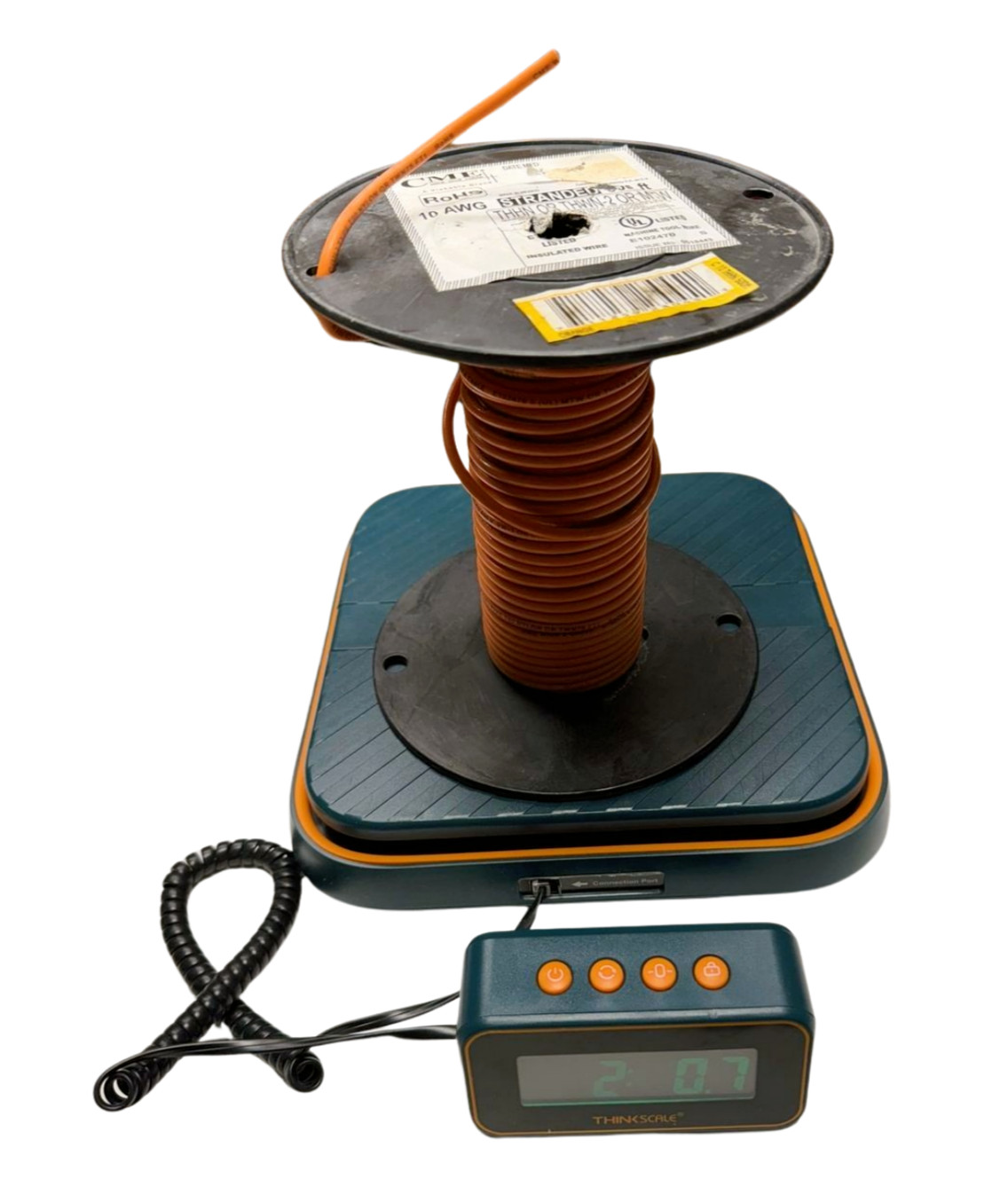 CME E102470 Orange Machine Tool Insulated Wire 10 AWG Approx 45′ Long, 2 lbs