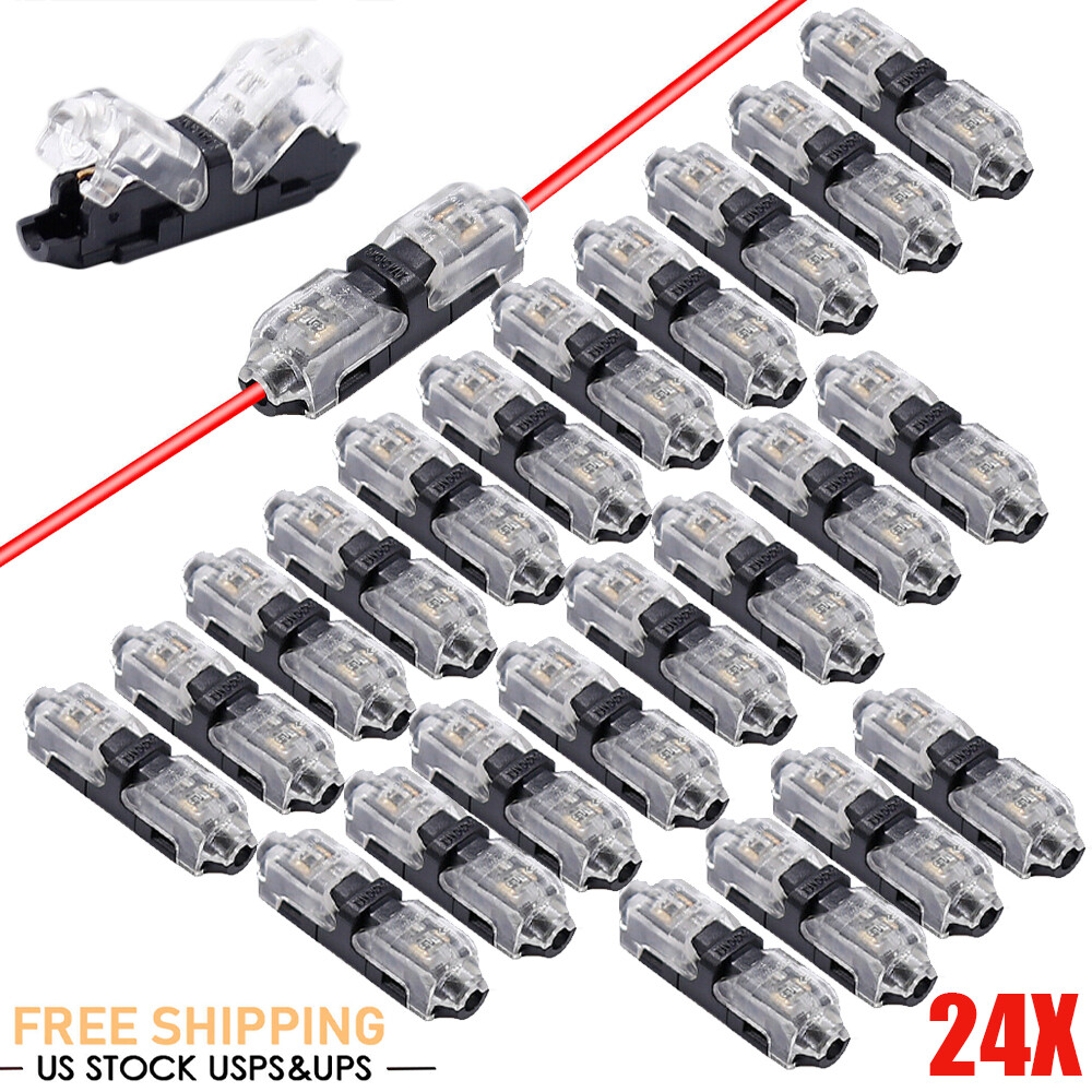 24x Low Voltage Wire Connectors 1Pin 1Way Universal Compact Wire18-22AWG USA