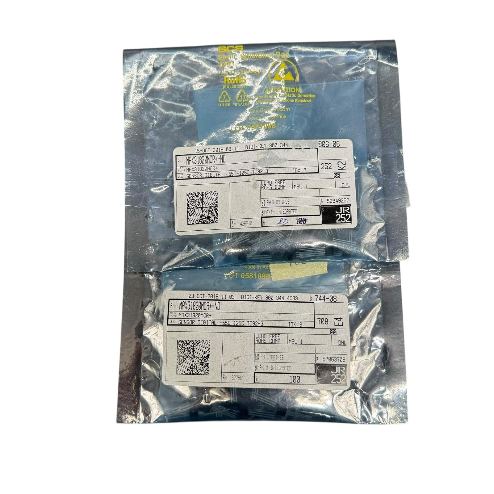 [180 PCS] MAX31820MCR+ MAXIM SENSOR DIGITAL -55C-125C TO92-3