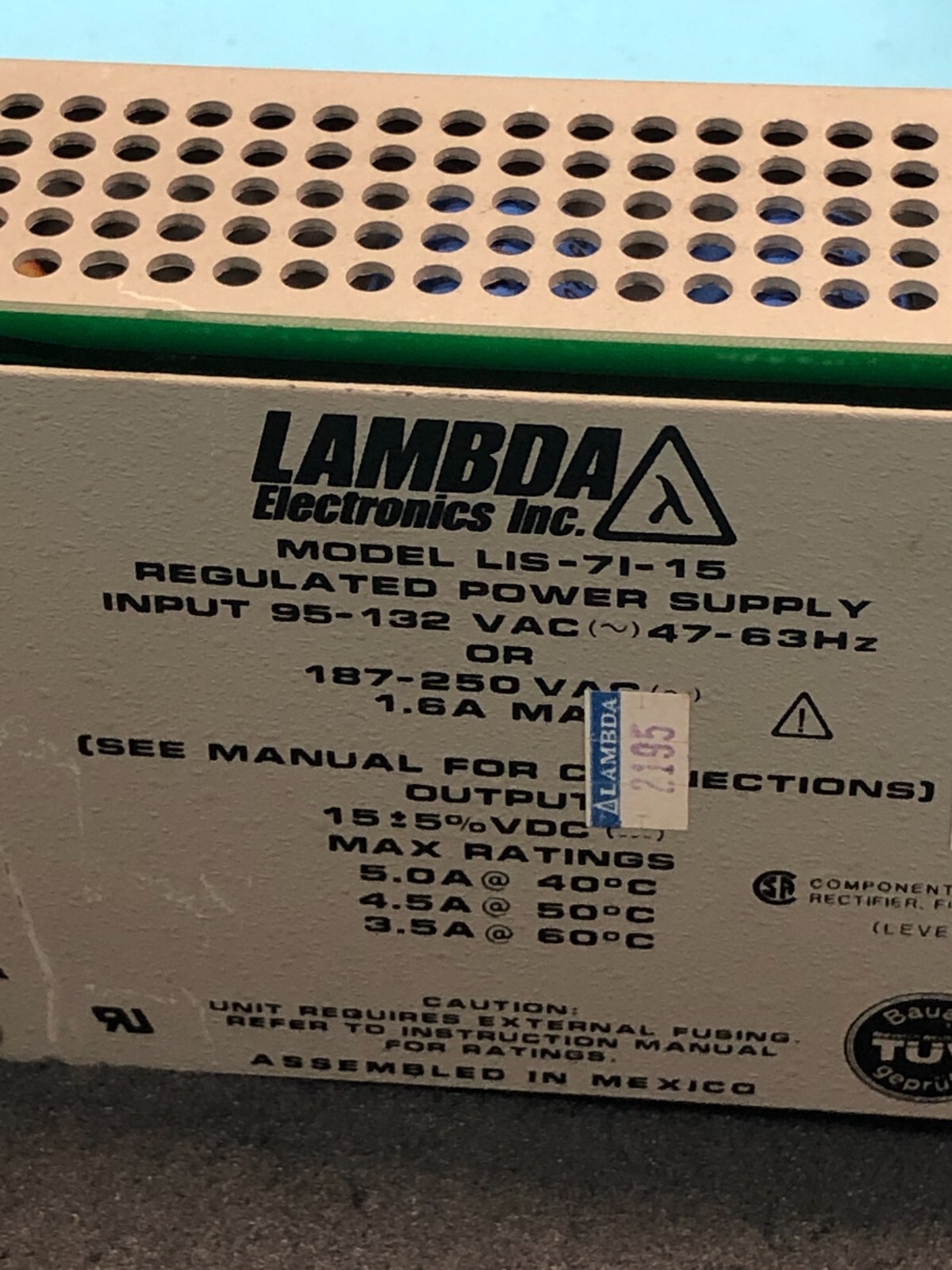 Lambda LIS-71-15 Power Supply AMAT 1140-00078, 172771