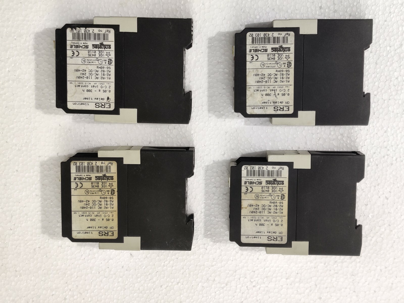 4 Qty Of Entrelec Schiele ERS Timetron 2.430.103.02 ON delay timer