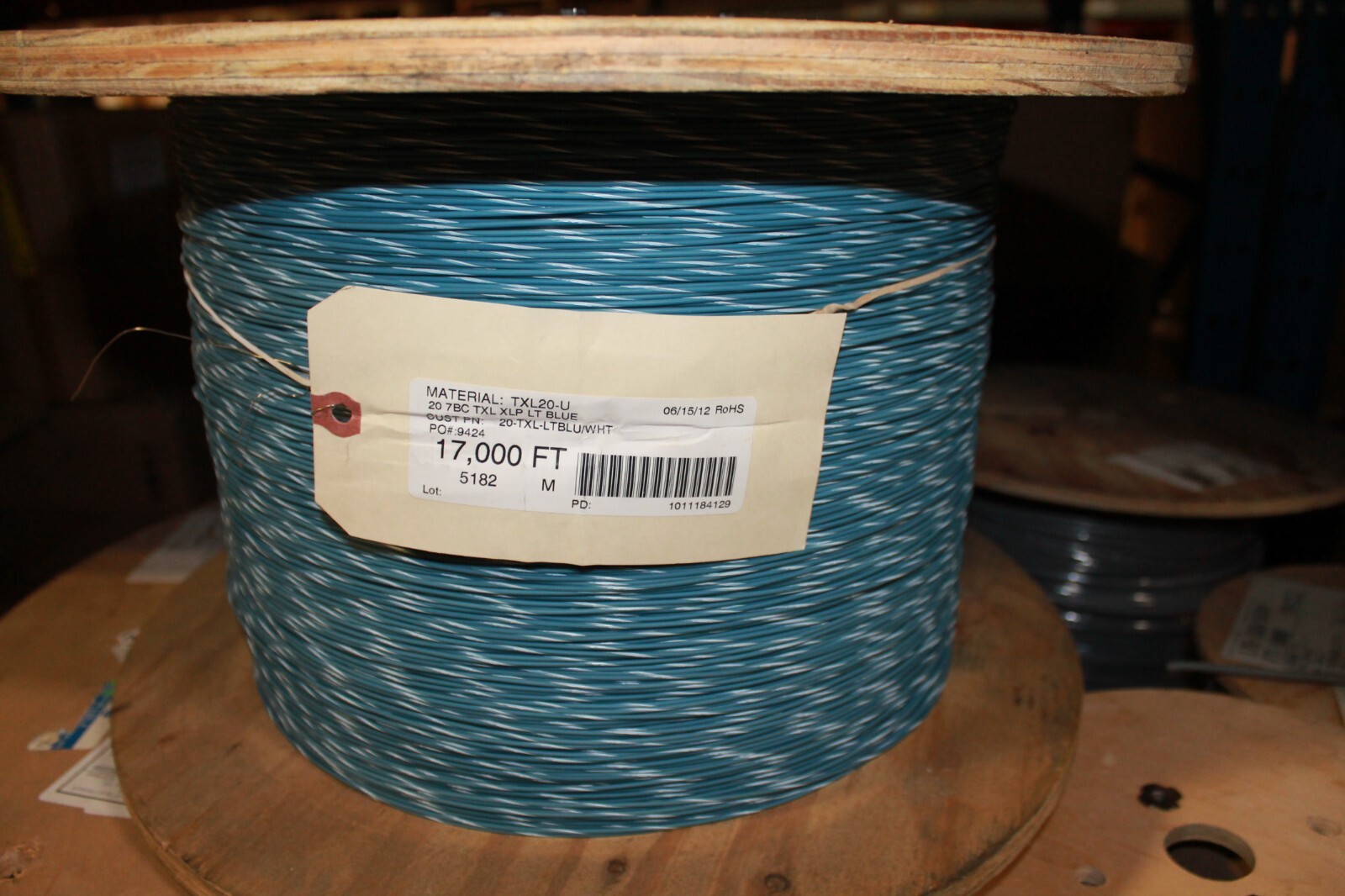 ALLIED COMPONENTS INT’L 20-txl-ltblu/wht wire new lot quantity-250ft