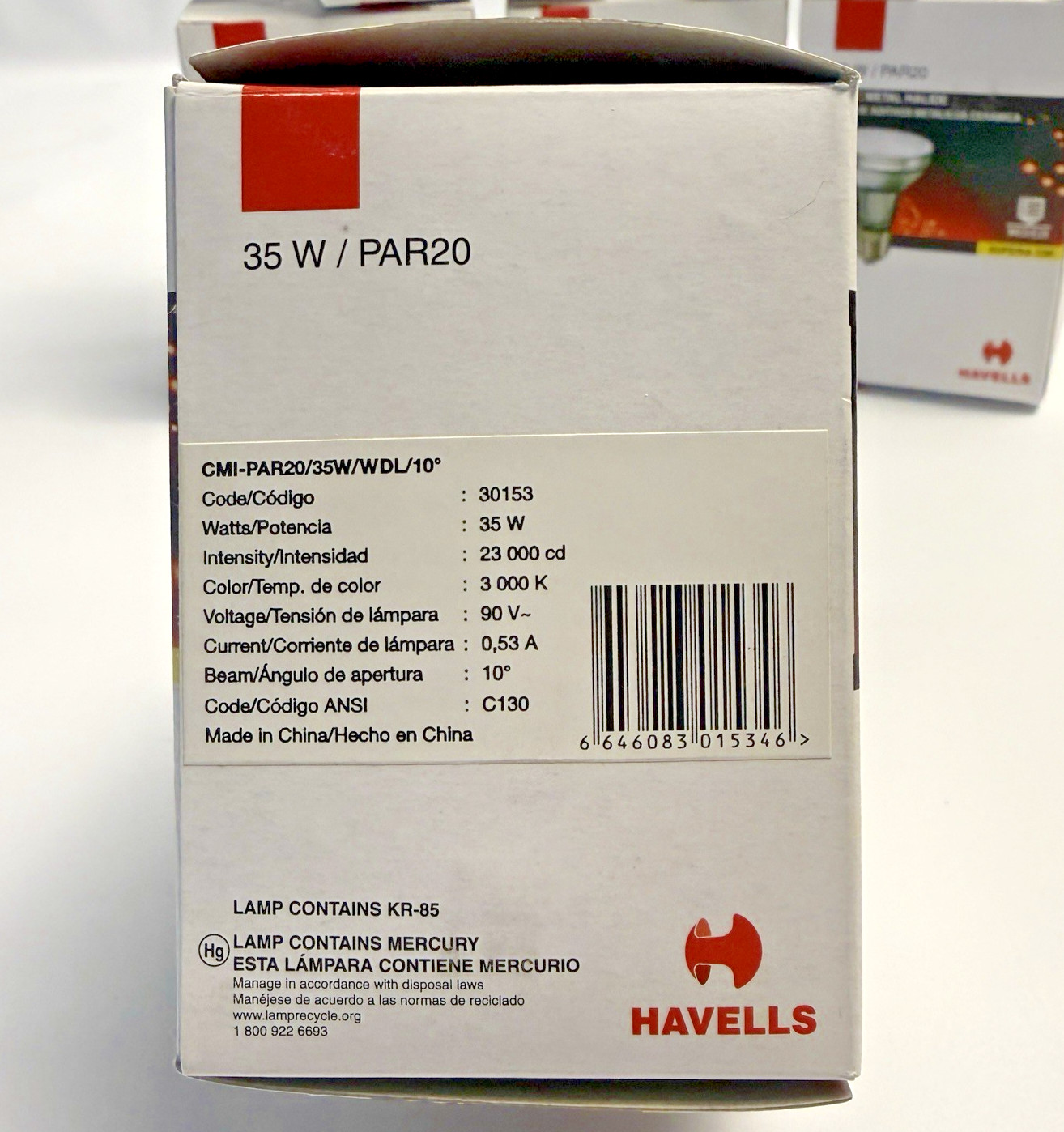 Light Bulbs Ceramic Metal Halide 35W-PAR20-E26-3000K 6-Pak Havells New Old Stock