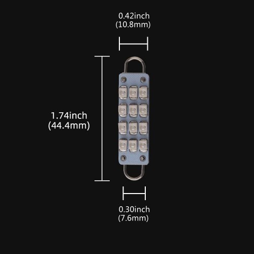 4x 44mm (1.73″) 12-SMD 1210/3528 Chip Rigid Loop Festoon LED Bulbs for Car Inter
