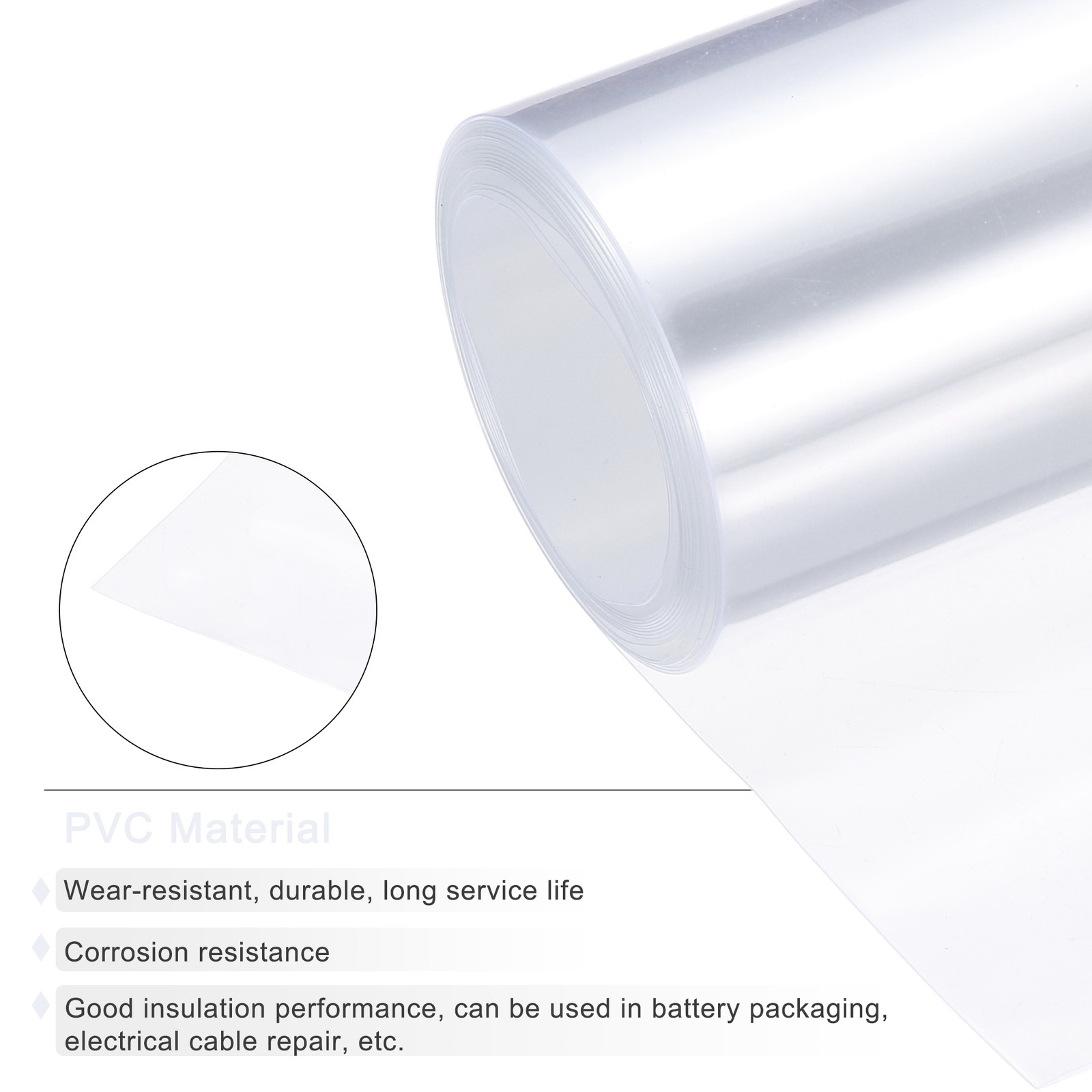 Battery Wrap Heat Shrink Tubing 35mm Dia 55mm Flat 8 Feet Clear