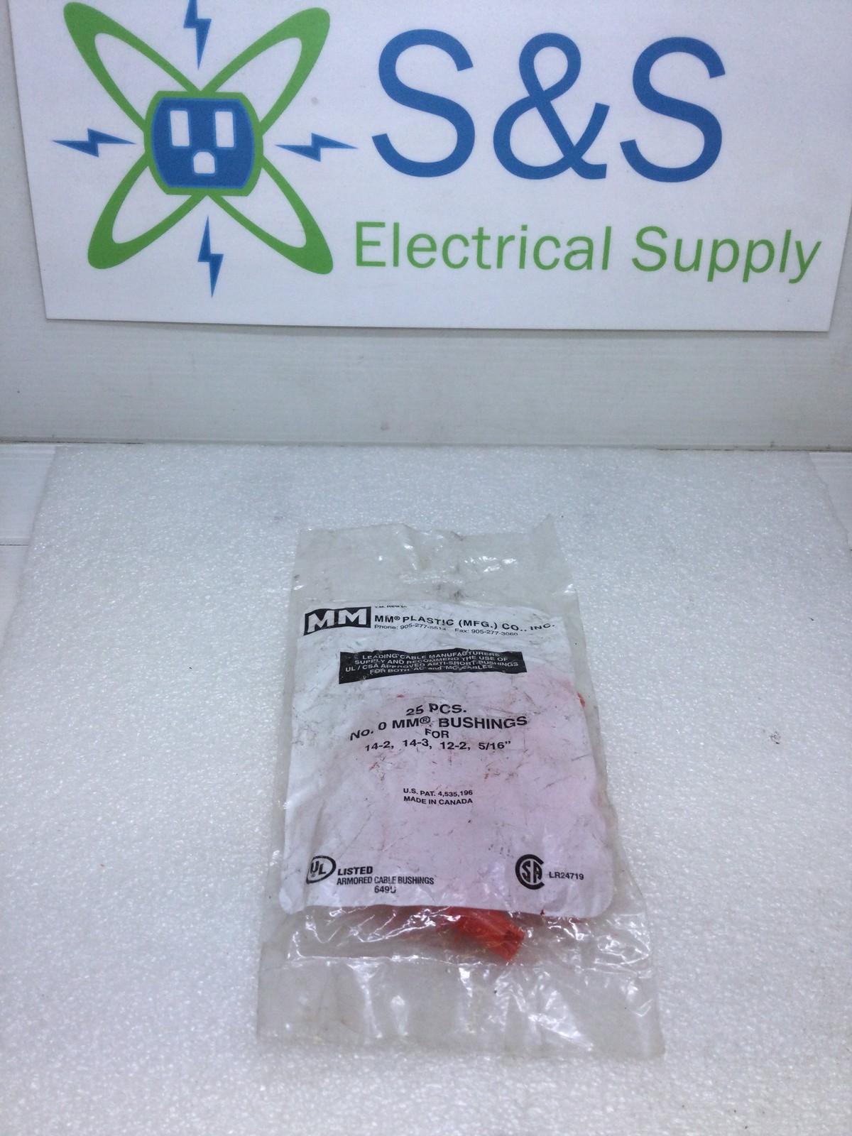 MM Plastics N0. 0 MM Bushings for 14-2, 14-3 and 12-2 5/16″ Pack of 25