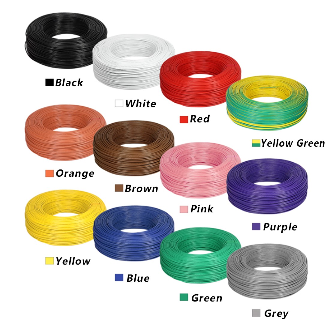 Any length UL1015 Electronic Flexible Wire Cable 8/10/12/14/16~24 AWG multicolor