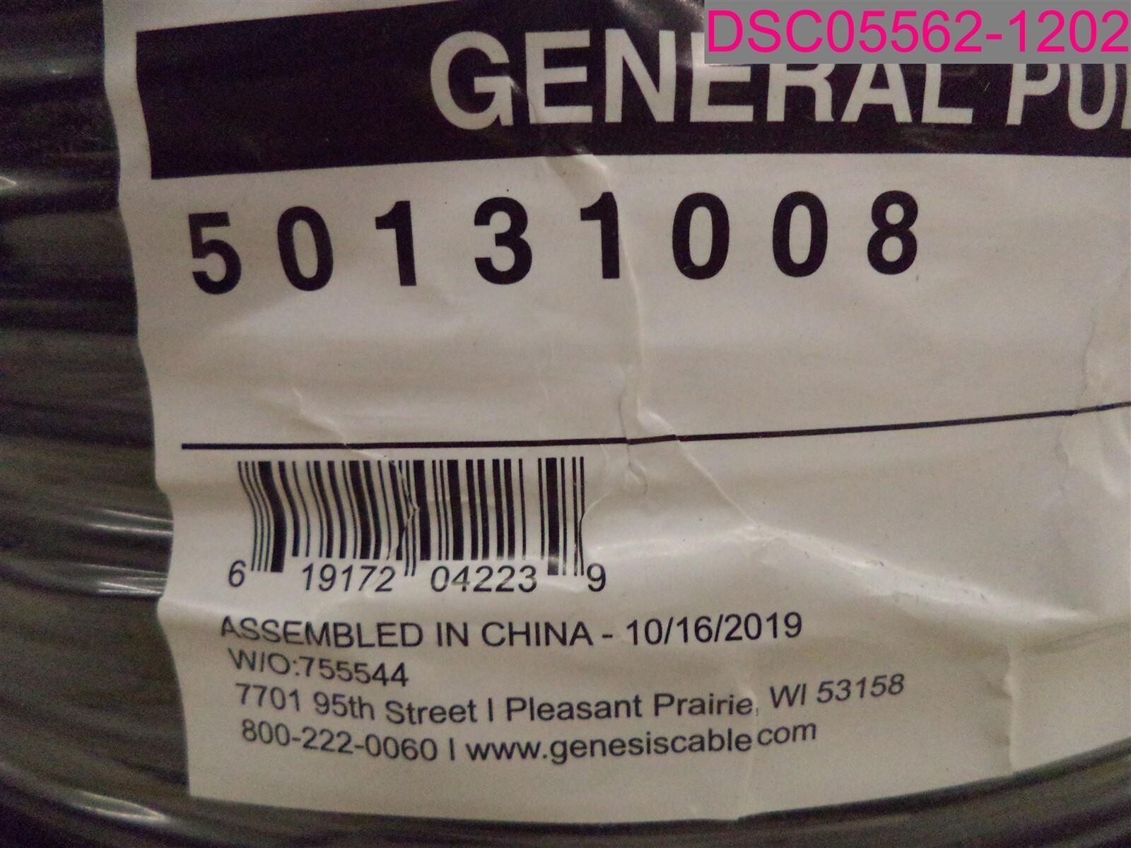 GENESIS RG59 95 + 18/2 STRANDED 1000ft. Black 50131008