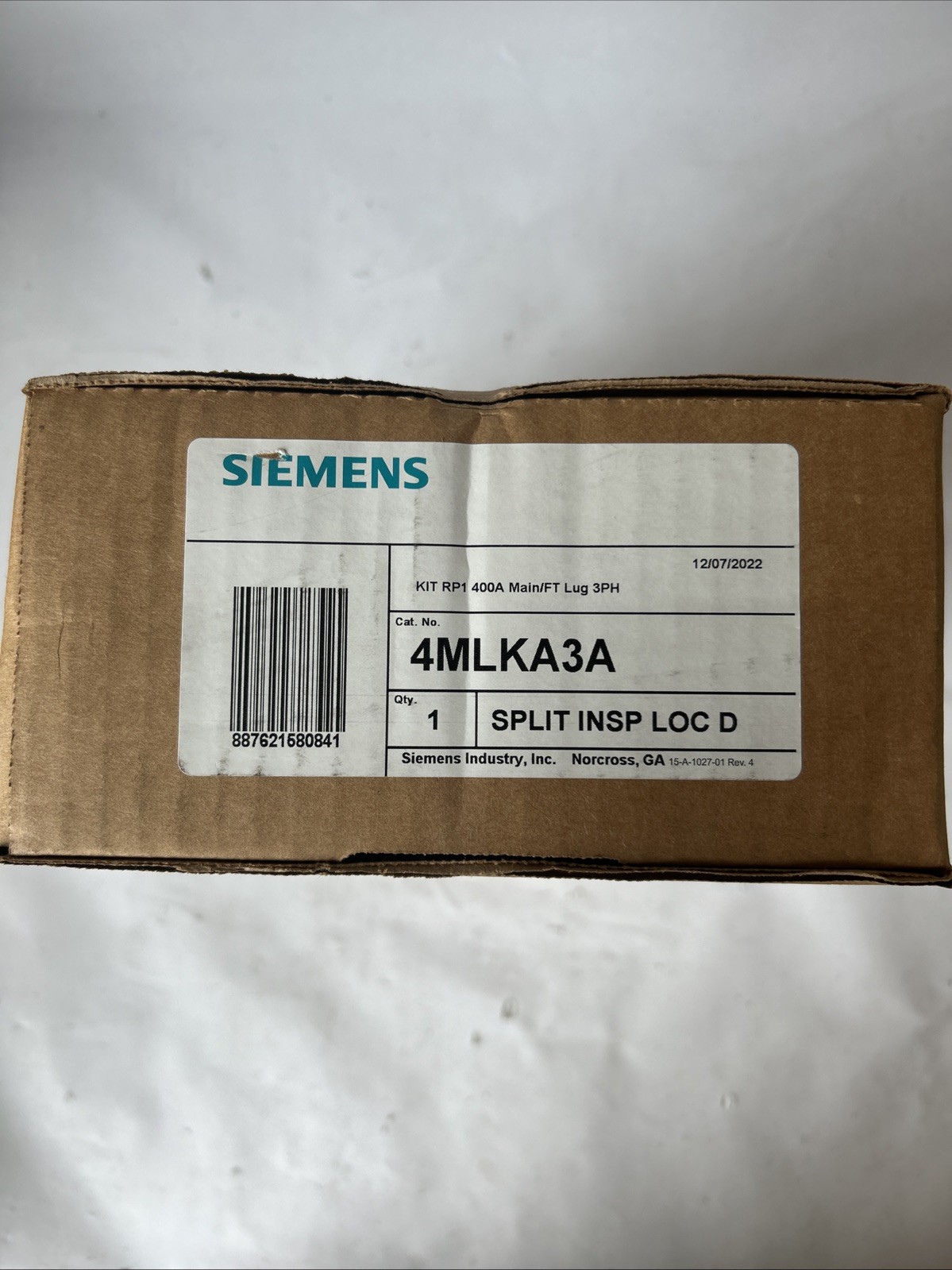 Siemens 4MLKA3A KIT RP1 Main/FT Lug 3PH SPLIT INSP LOC D