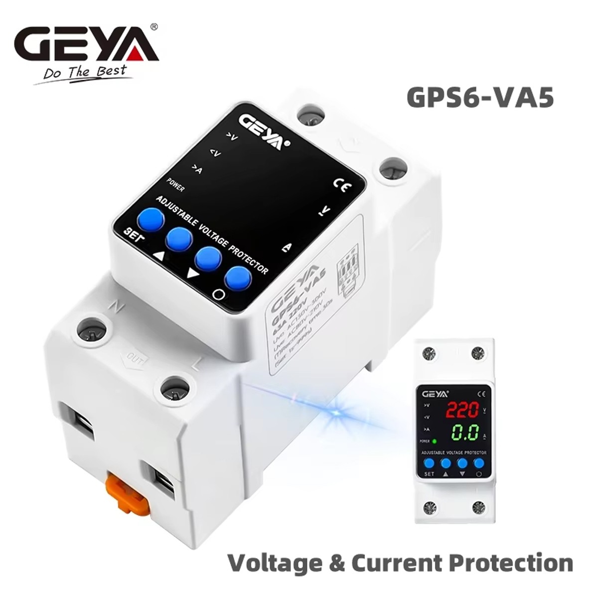 GEYA GPS6 Digital Display Voltage Current KWH Protector Protect 2P 40/63/80A 110