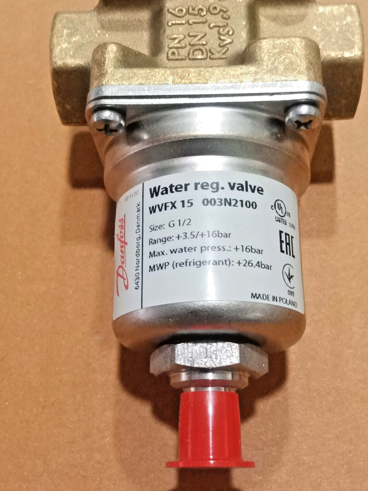 1PC- Danfoss 003N2100 Pressure operated water valve, WVFX 15,3.50- Brand New