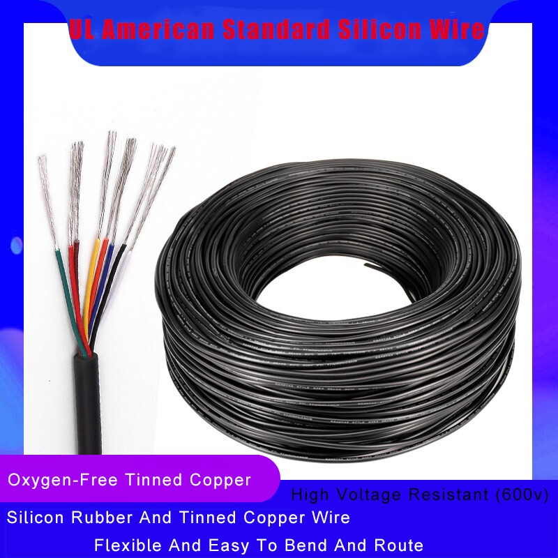 Black American Standard Silicon Wire Soft And Safe Tinned Copper Wire 4-30AWG